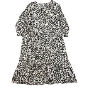 Floral Black and White Maxi Dress